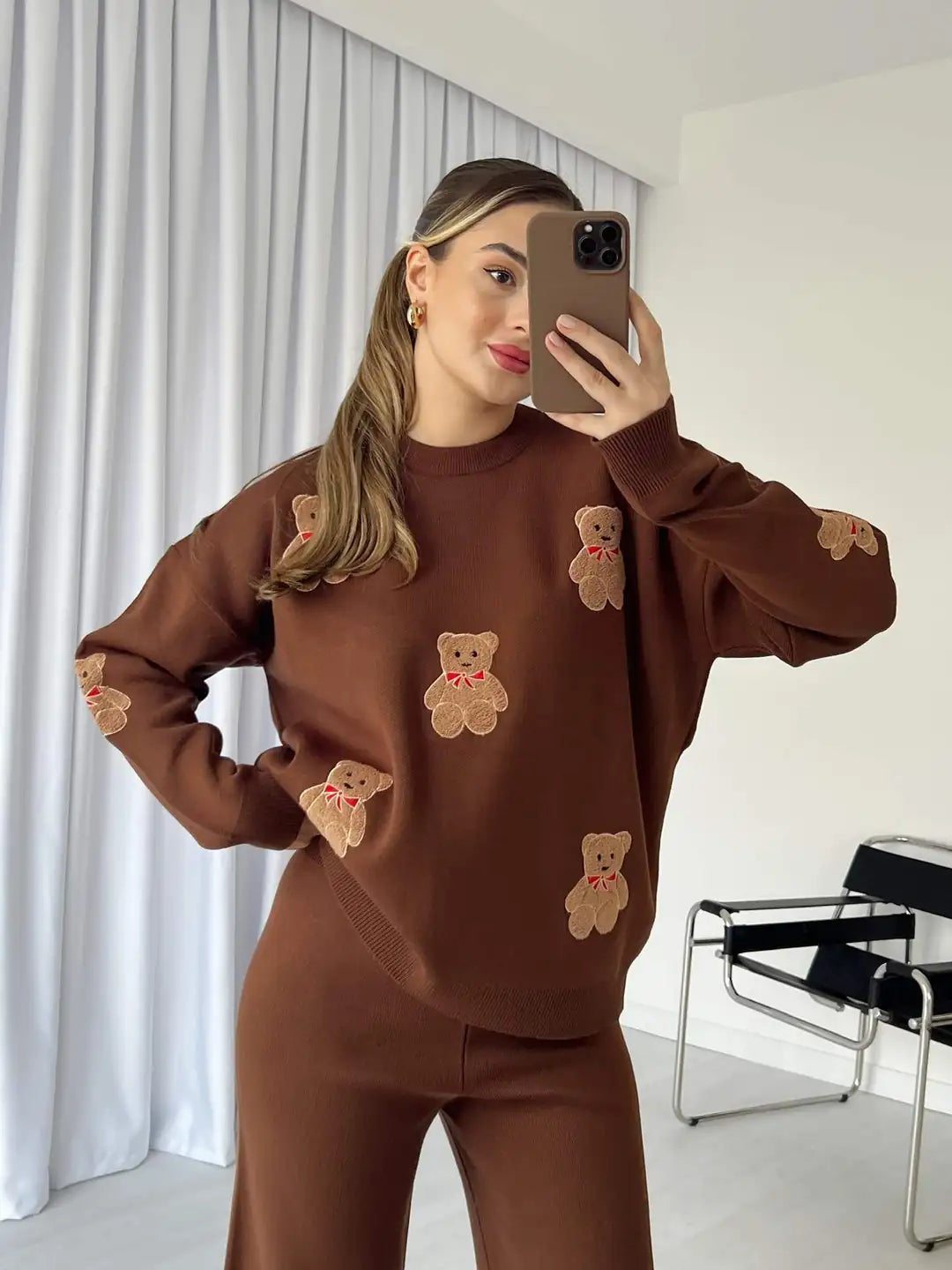 CH 586 BearCraze 3D Print Winter Fleece Co-ords Set - Saimwear