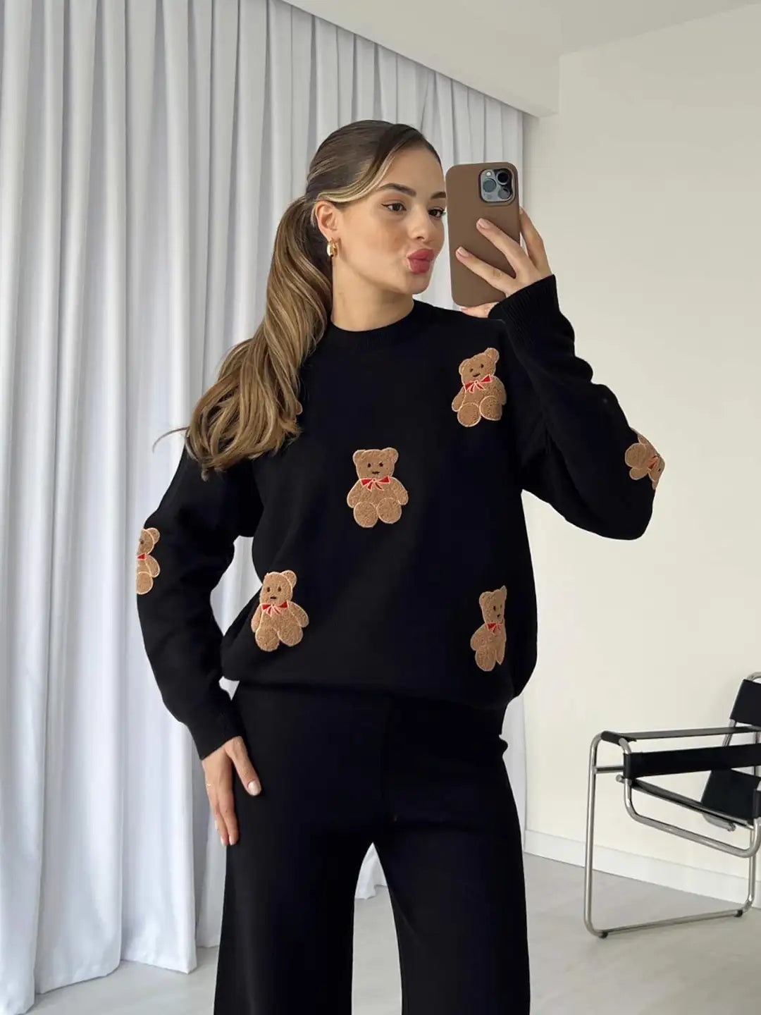 CH 586 BearCraze 3D Print Winter Fleece Co-ords Set - Saimwear