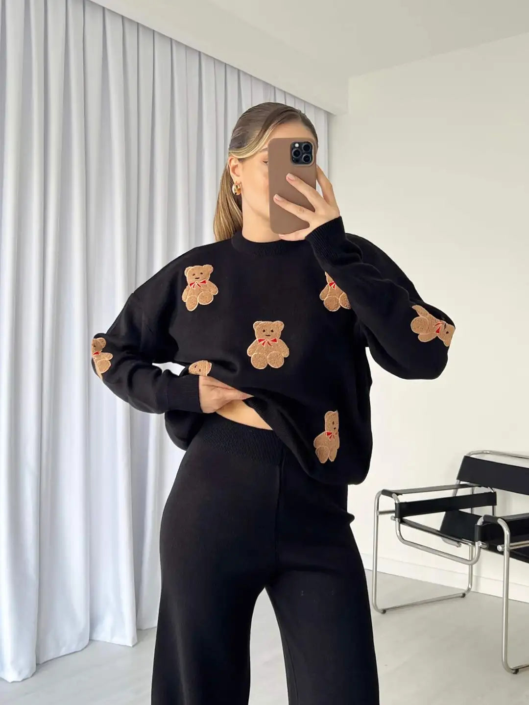 CH 586 BearCraze 3D Print Winter Fleece Co-ords Set - Saimwear