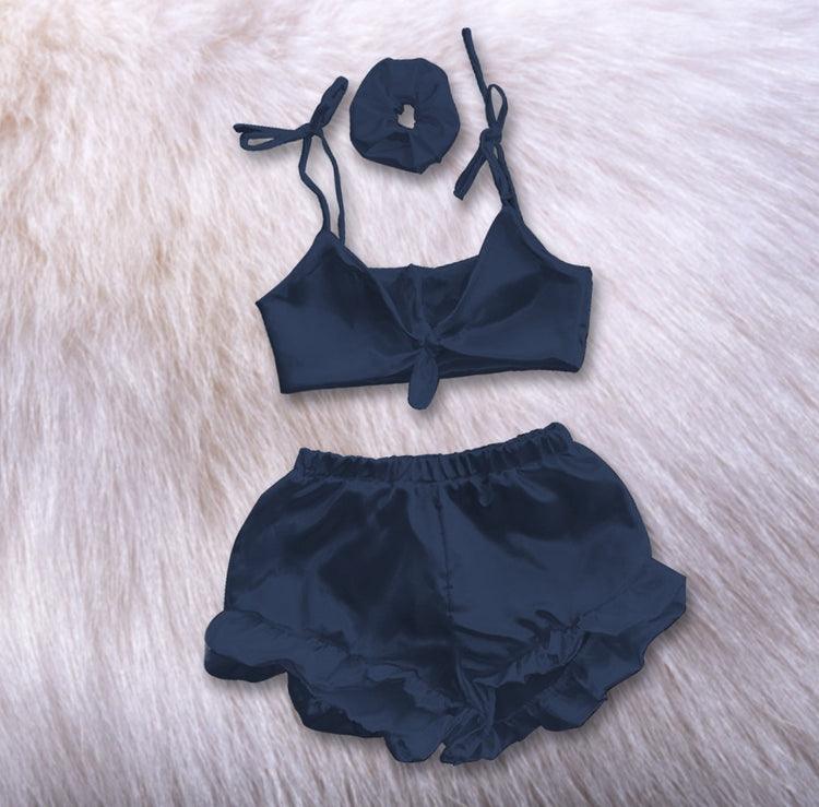 3 in 1 satin silk sleepwear set chk # p38 - saimwear