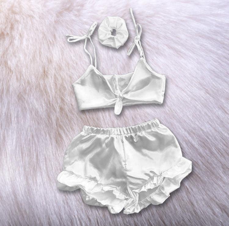3 in 1 satin silk sleepwear set chk # p38 - saimwear