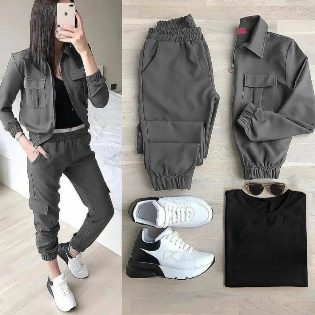 3 Pcs Winter Pocket Style Tracksuit LY-0011 - saimwear