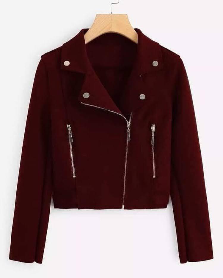Biker Style Fleece Jacket - saimwear