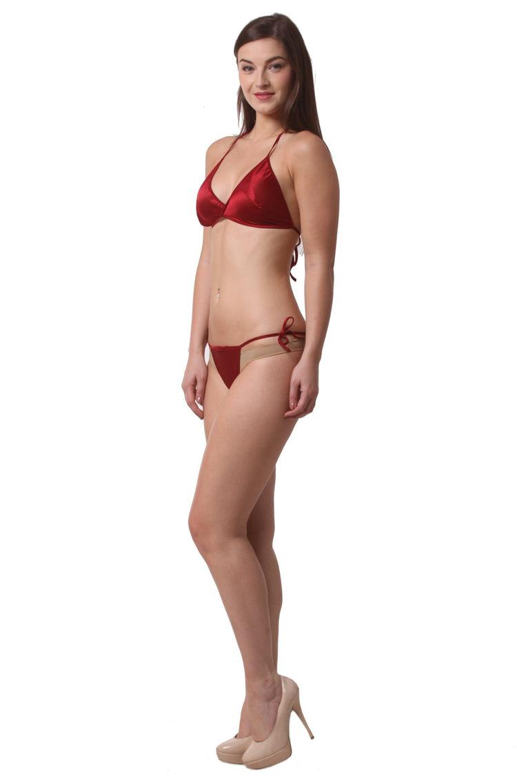 Silk Bikini Set Beach Wear Lingerie P#41 - saimwear